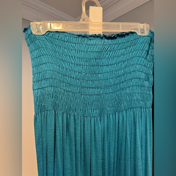 Blue Strapless Maxi Sundress - Picture 5 of 6